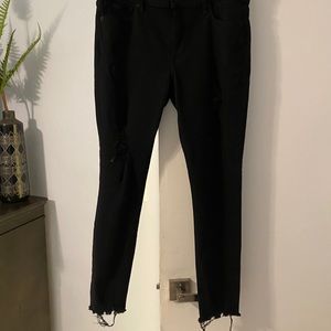 Express raw hem skinny ankle jeans